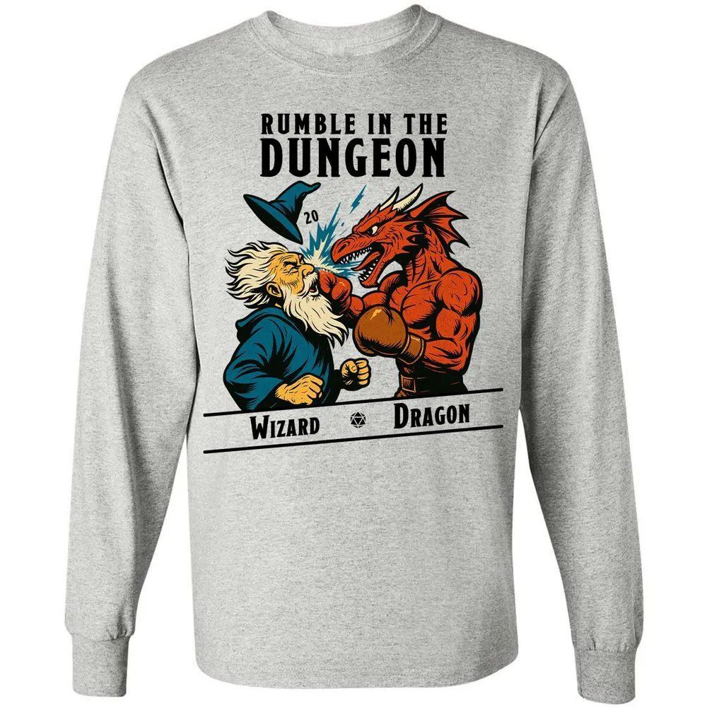 Rumble in the Dungeon Long Sleeve T-Shirt - Ash - 5