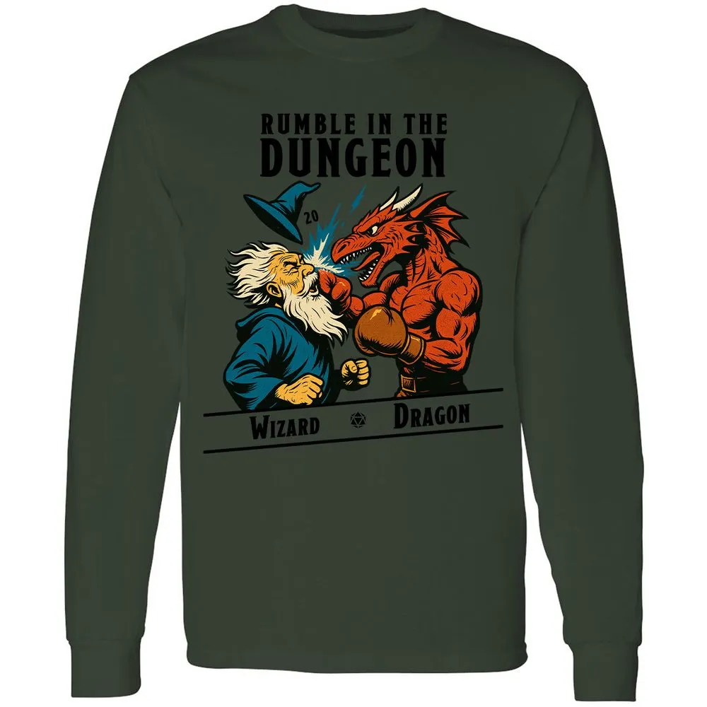 Rumble in the Dungeon Long Sleeve T-Shirt - Forest Green - 8