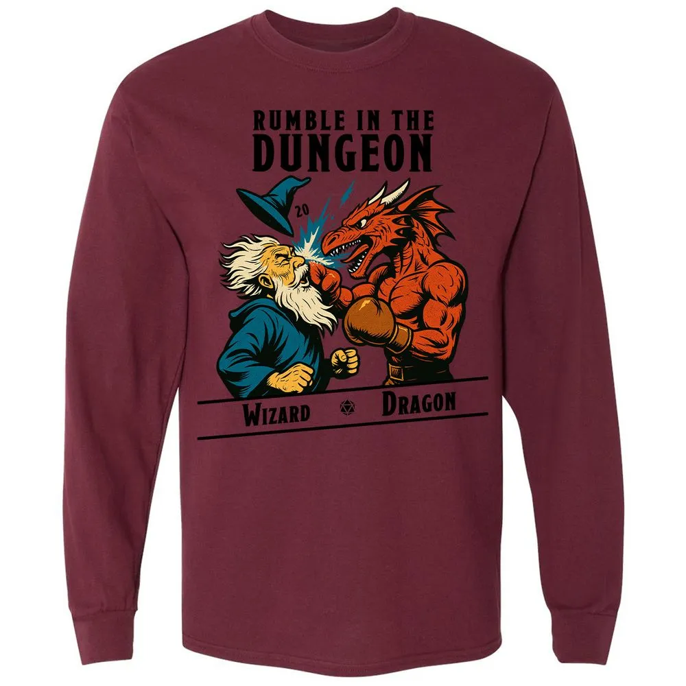 Rumble in the Dungeon Long Sleeve T-Shirt - Maroon - 11