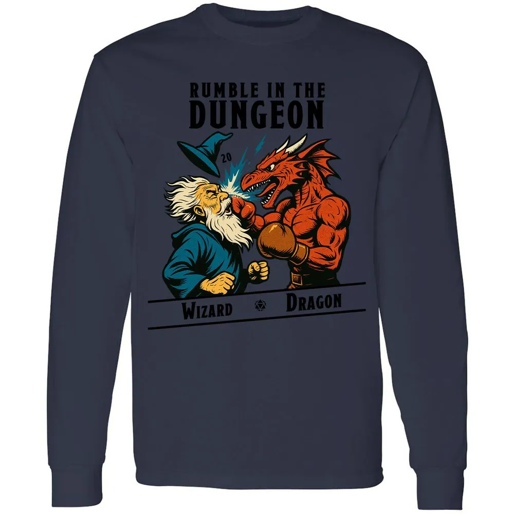 Rumble in the Dungeon Long Sleeve T-Shirt - Navy - 12