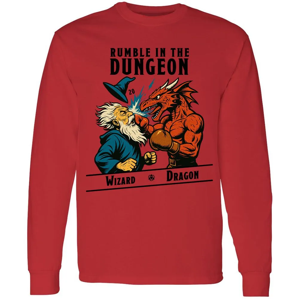 Rumble in the Dungeon Long Sleeve T-Shirt - Red - 14