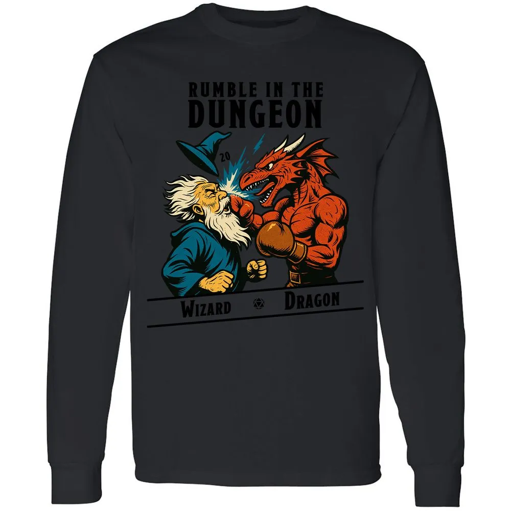 Rumble in the Dungeon Long Sleeve T-Shirt - Black - 16