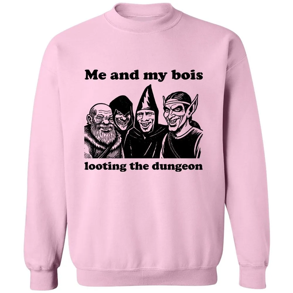 Me and my bois looting the dungeon Classic Unisex Sweatshirt - Light Pink - 3