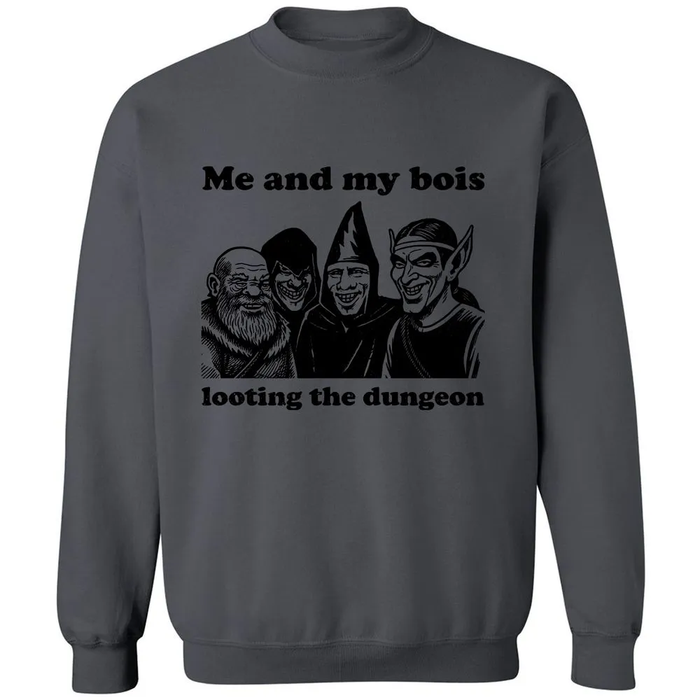 Me and my bois looting the dungeon Classic Unisex Sweatshirt - Charcoal - 7