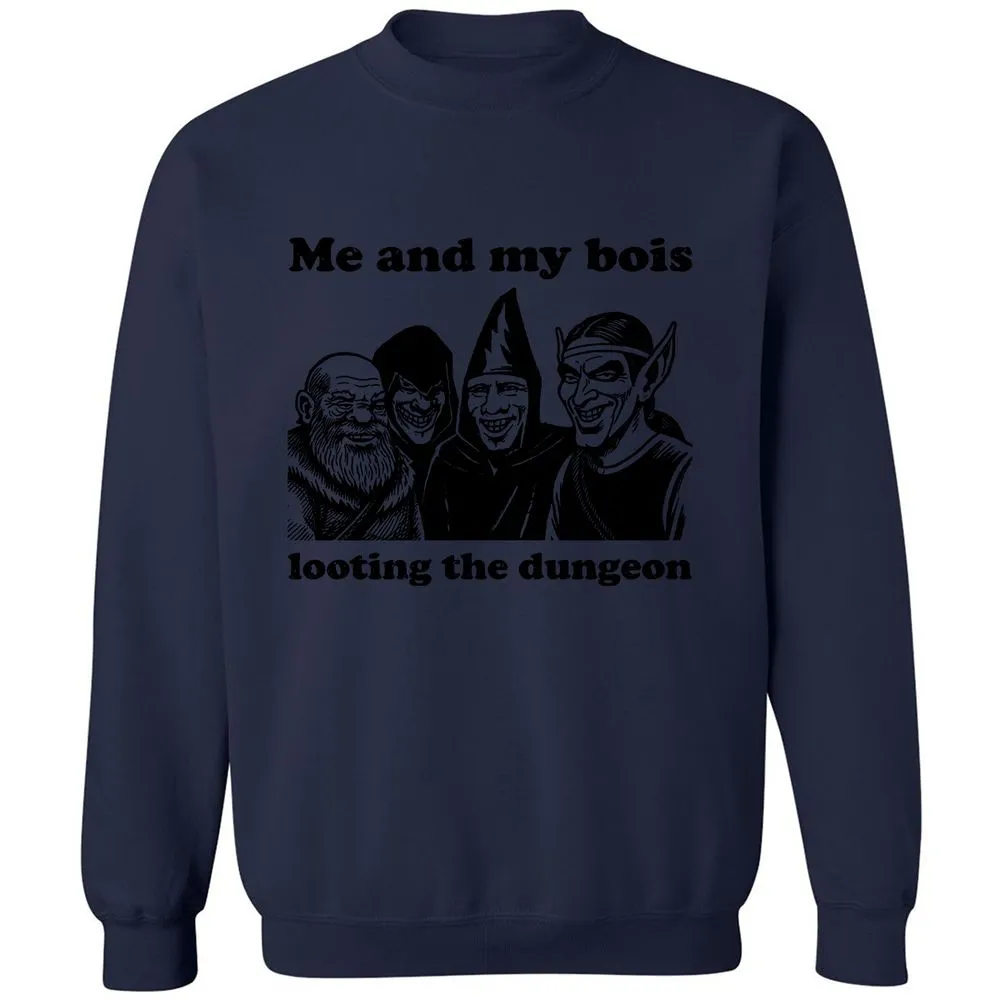 Me and my bois looting the dungeon Classic Unisex Sweatshirt - Navy - 8
