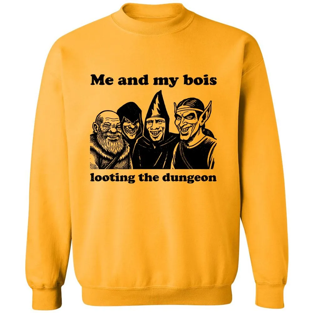Me and my bois looting the dungeon Classic Unisex Sweatshirt - Gold - 11
