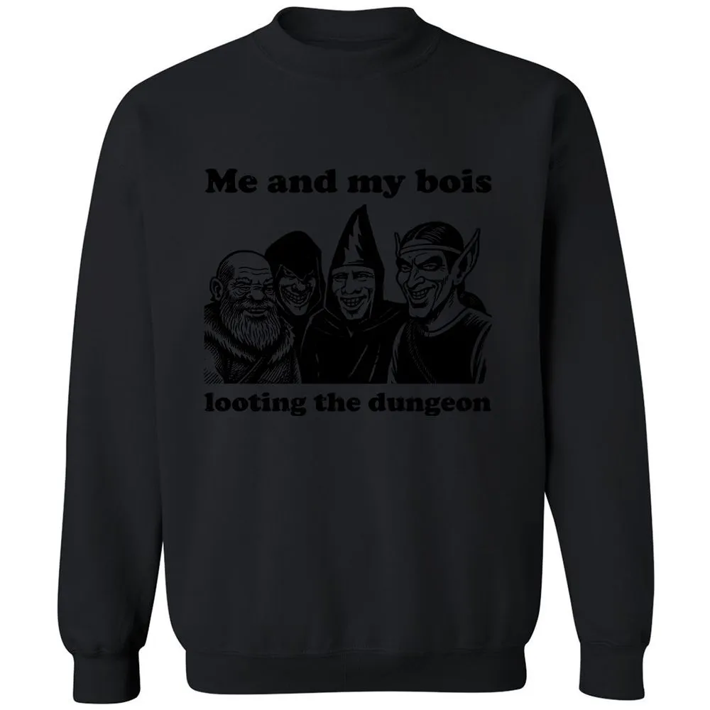 Me and my bois looting the dungeon Classic Unisex Sweatshirt - Black - 12