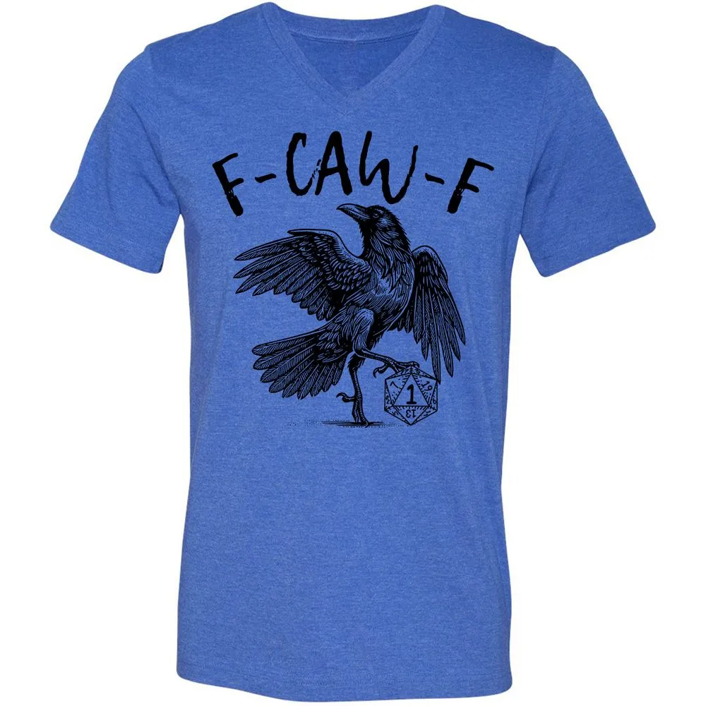 Unisex V-Neck T-Shirt - White - Heather True Royal - 14