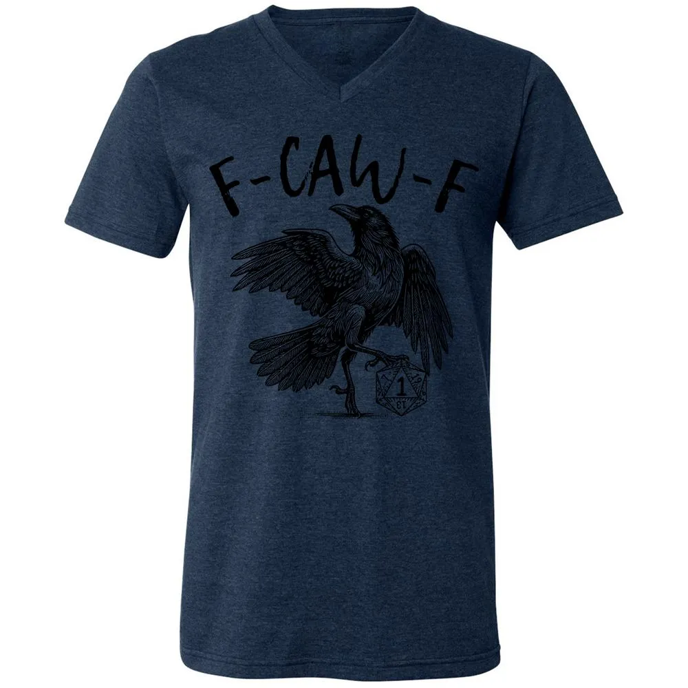 Unisex V-Neck T-Shirt - White - Heather Navy - 15