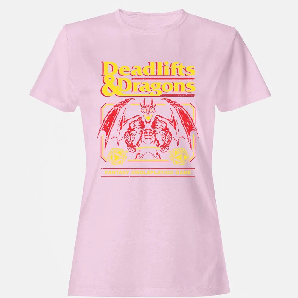 Deadlifts And Dragons Women's T-Shirt - Light Pink - 9