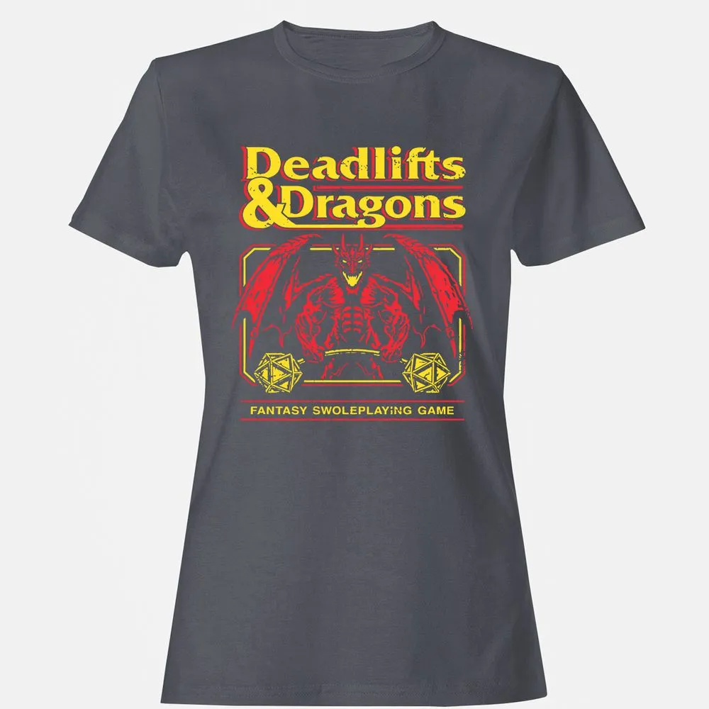 Deadlifts And Dragons Women's T-Shirt - Dark Heather - 5