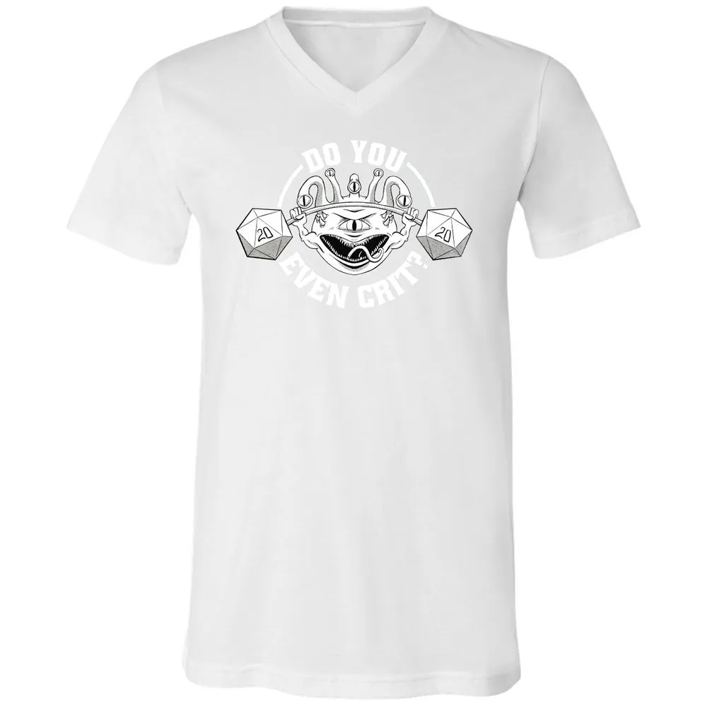 Do You Even Crit Unisex V-Neck T-Shirt - White - 5
