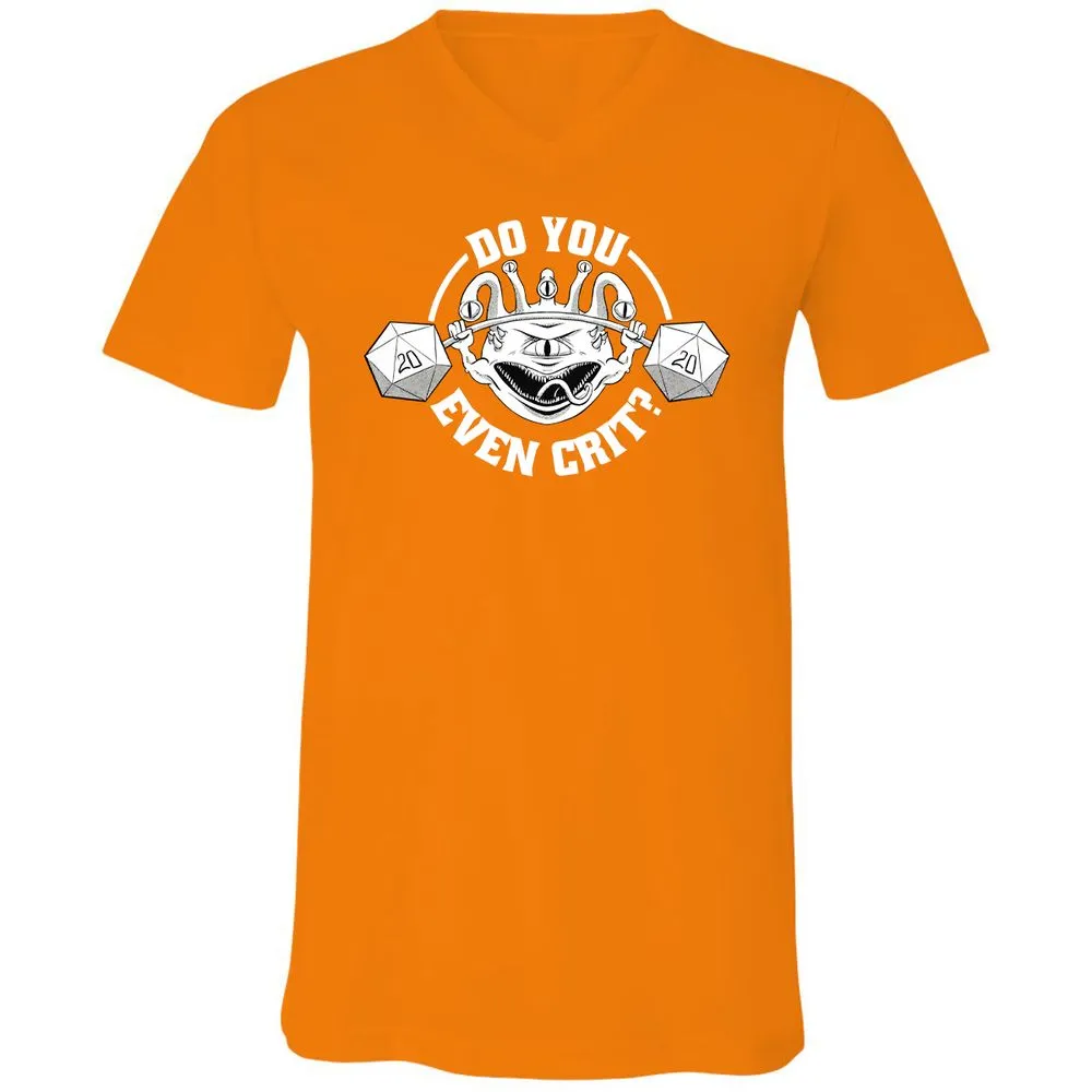 Do You Even Crit Unisex V-Neck T-Shirt - Orange - 11