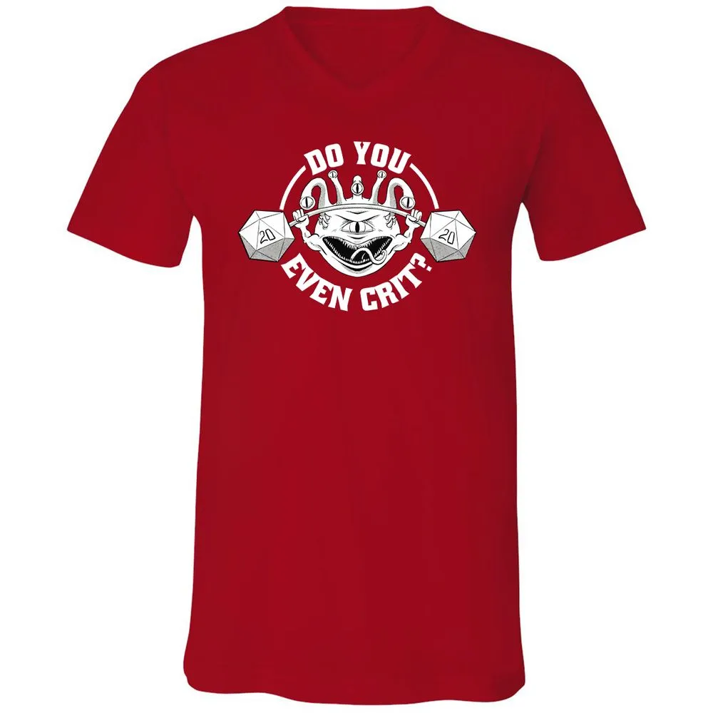 Do You Even Crit Unisex V-Neck T-Shirt - Red - 3
