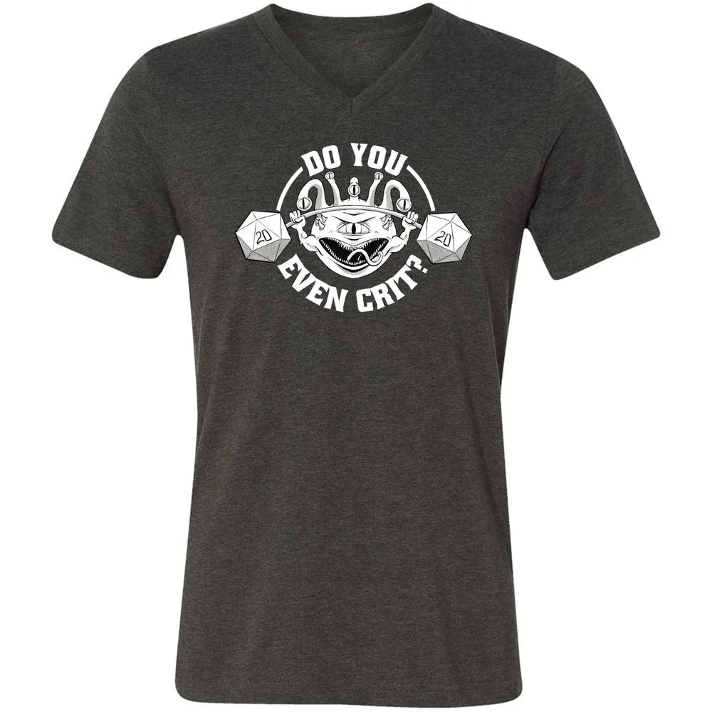 Do You Even Crit Unisex V-Neck T-Shirt - Dark Grey Heather - 8