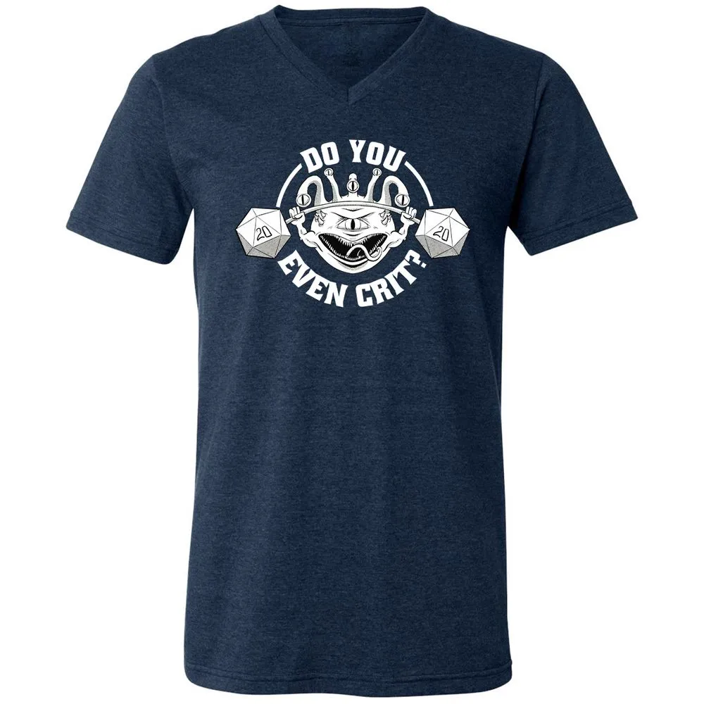 Do You Even Crit Unisex V-Neck T-Shirt - Heather Navy - 15