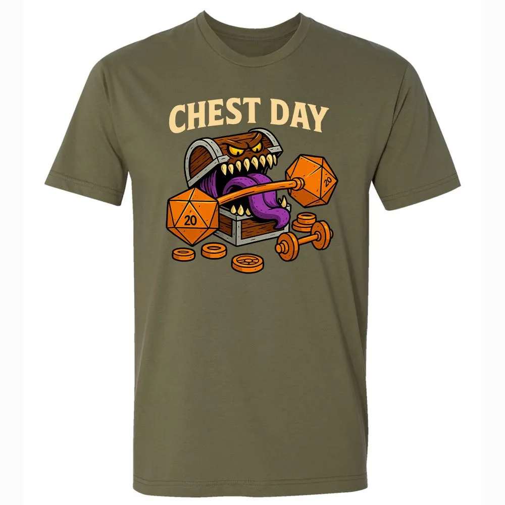 Chest Day Premium Unisex T-Shirt - Military Green - 5