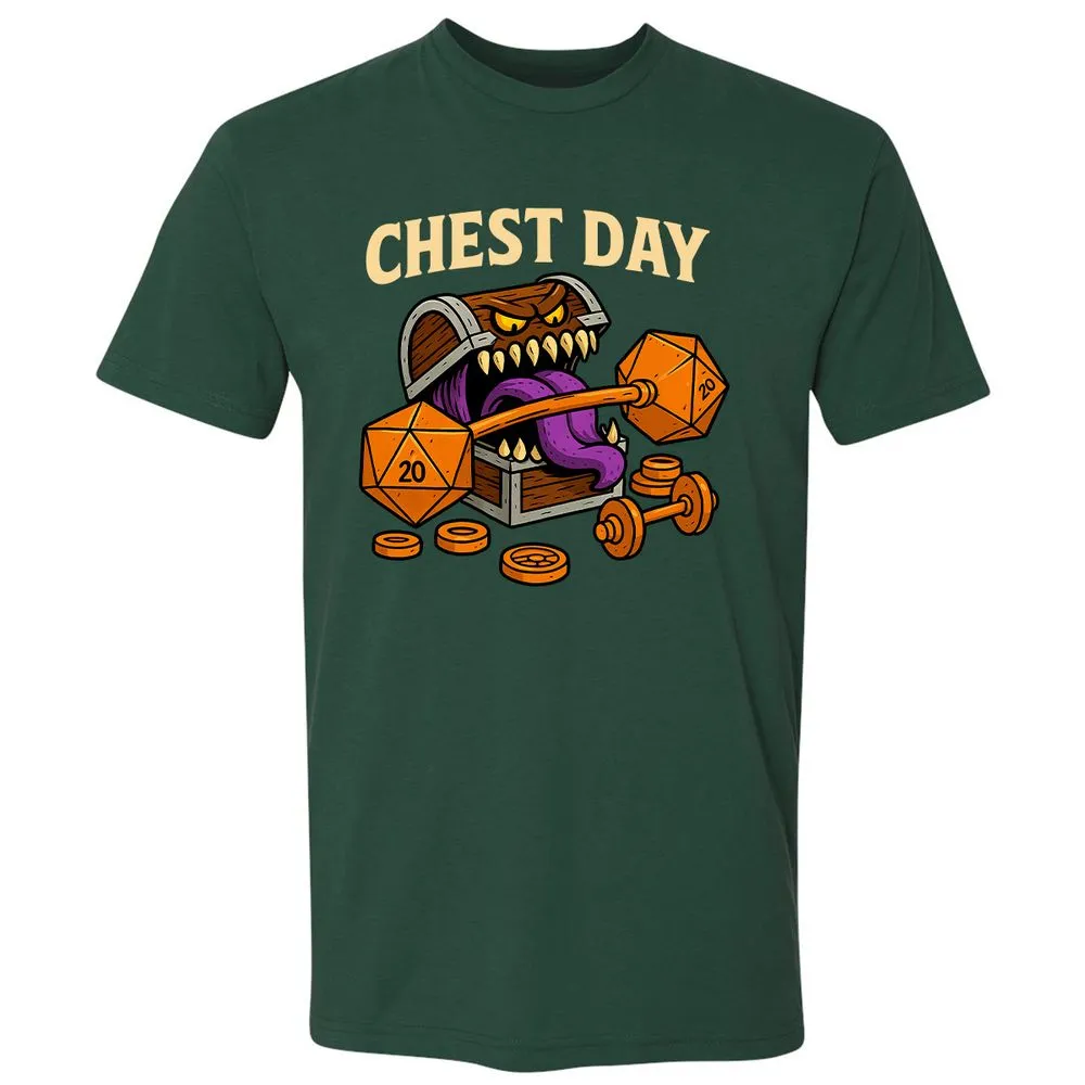 Chest Day Premium Unisex T-Shirt - Forest Green - 13