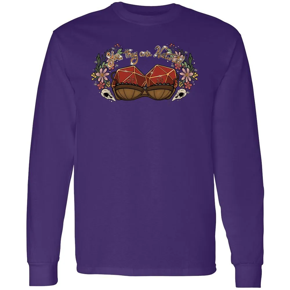 Yes They're Natural Long Sleeve T-Shirt - Purple - 13