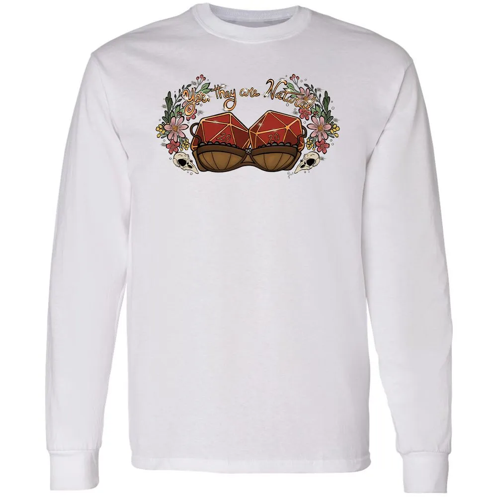 Yes They're Natural Long Sleeve T-Shirt - White - 5