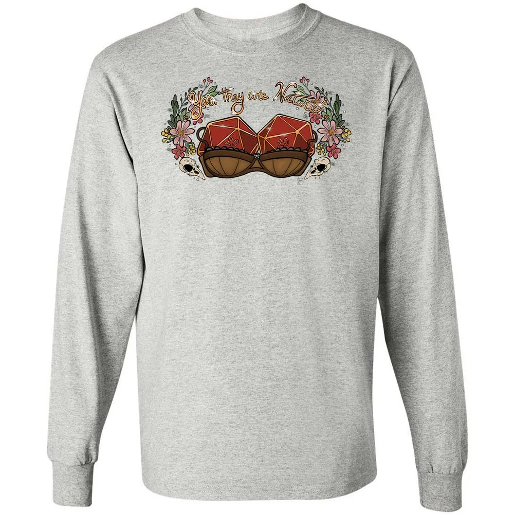 Yes They're Natural Long Sleeve T-Shirt - Ash - 7