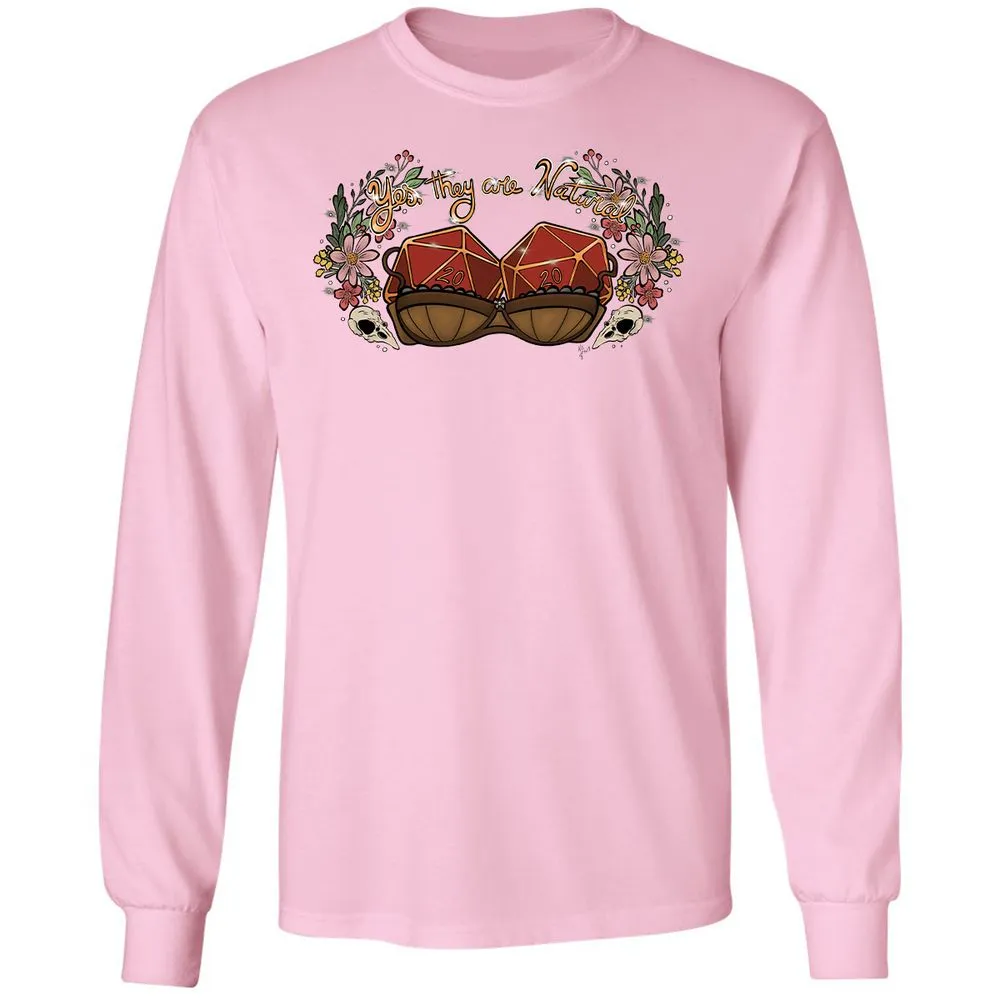 Yes They're Natural Long Sleeve T-Shirt - Light Pink - 3