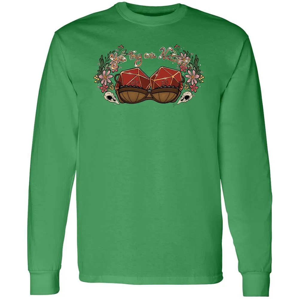 Yes They're Natural Long Sleeve T-Shirt - Irish Green - 10