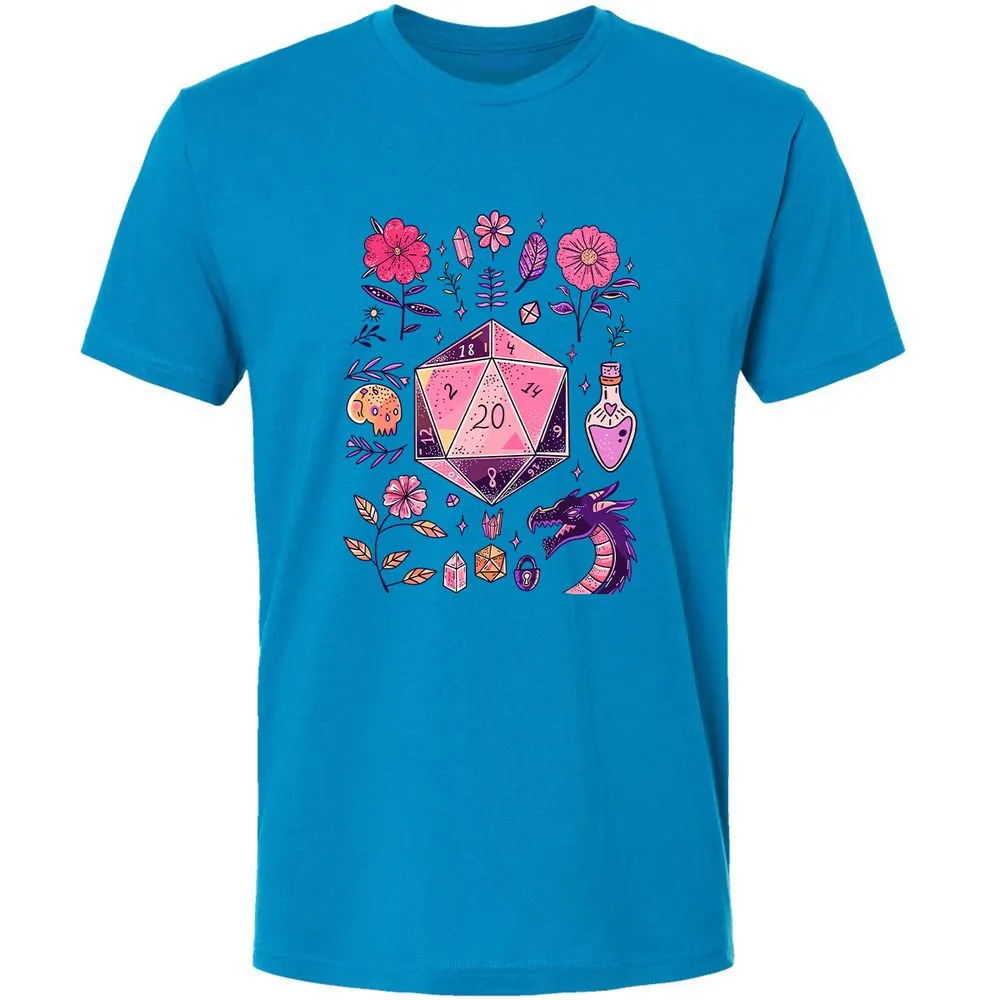 Mystic D20 Floral Dice Art - Turquoise - 4
