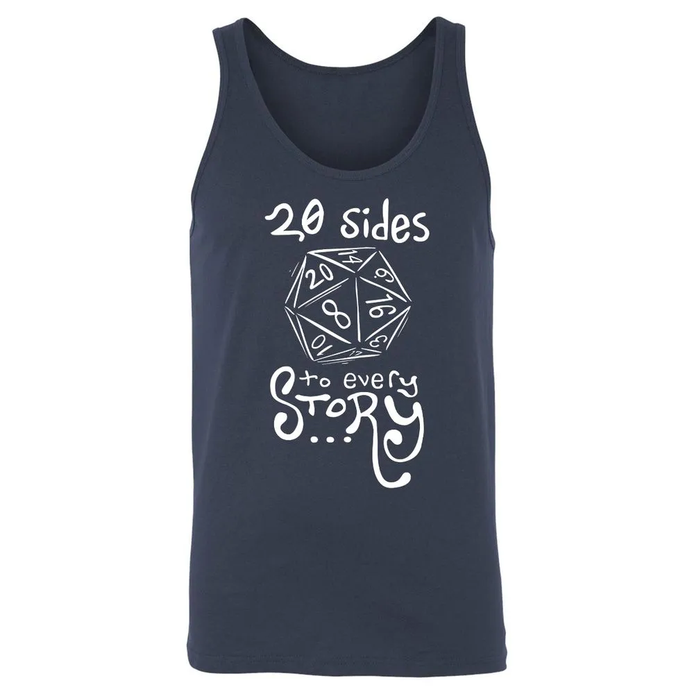 20 Sides to Every Story Unisex Jersey Tank - Navy - 2