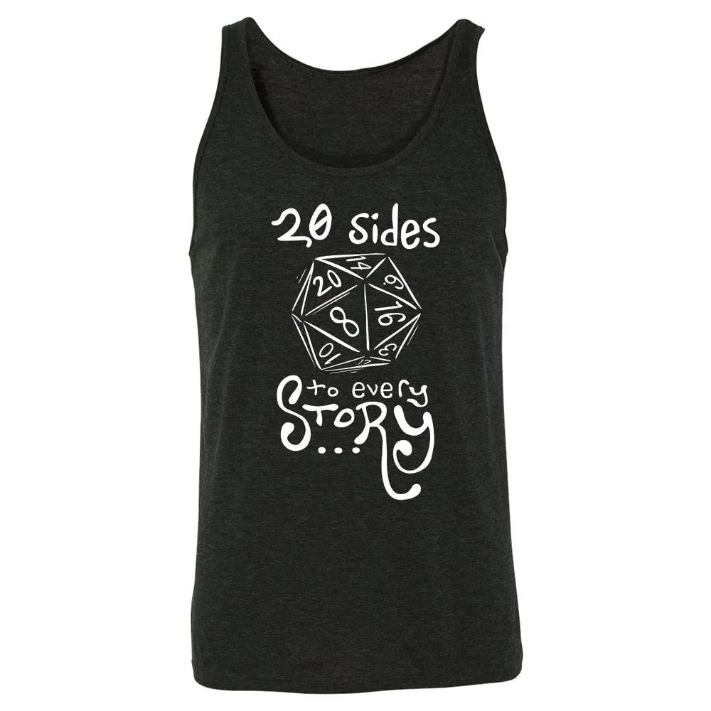 20 Sides to Every Story Unisex Jersey Tank - Charcoal Black Triblend - 5