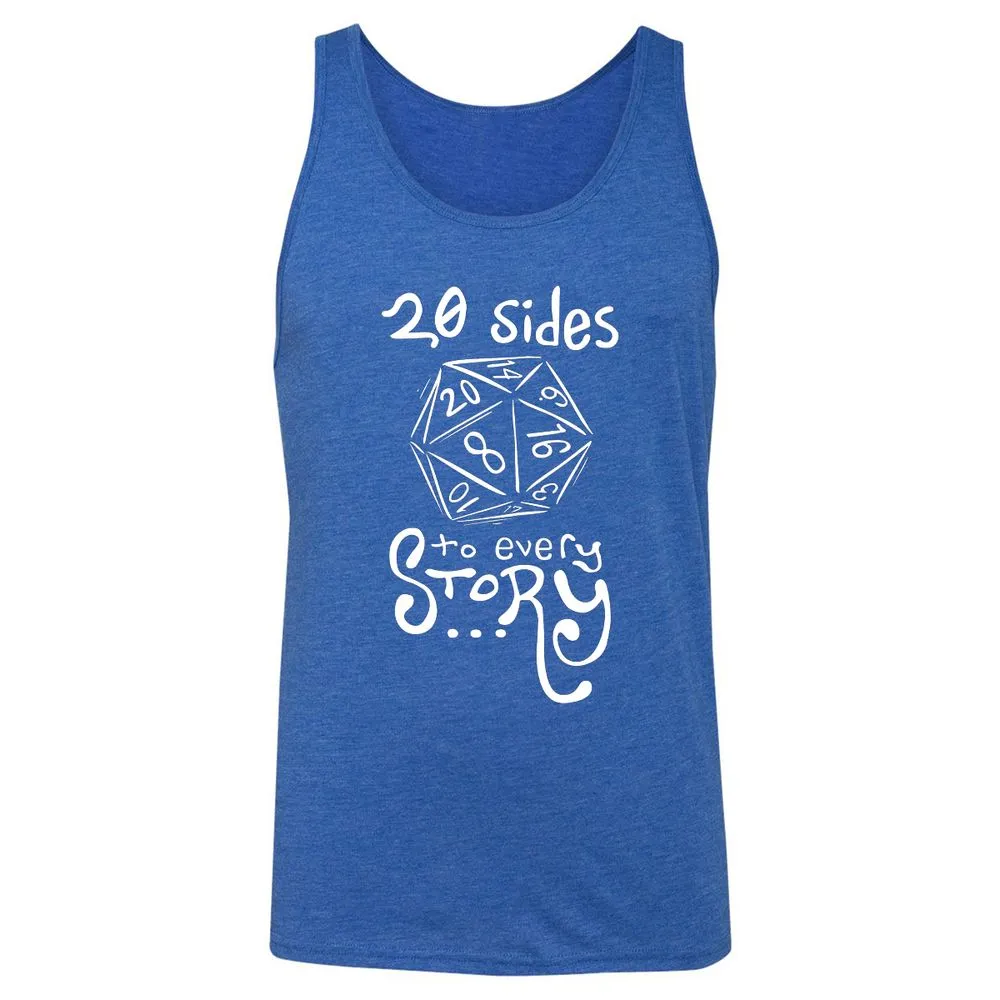 20 Sides to Every Story Unisex Jersey Tank - True Royal Triblend - 12