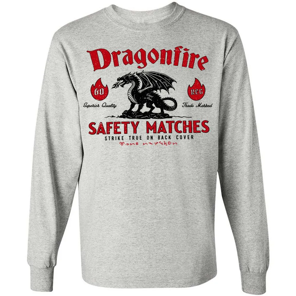Dragonfire Long Sleeve T-Shirt - Ash - 5