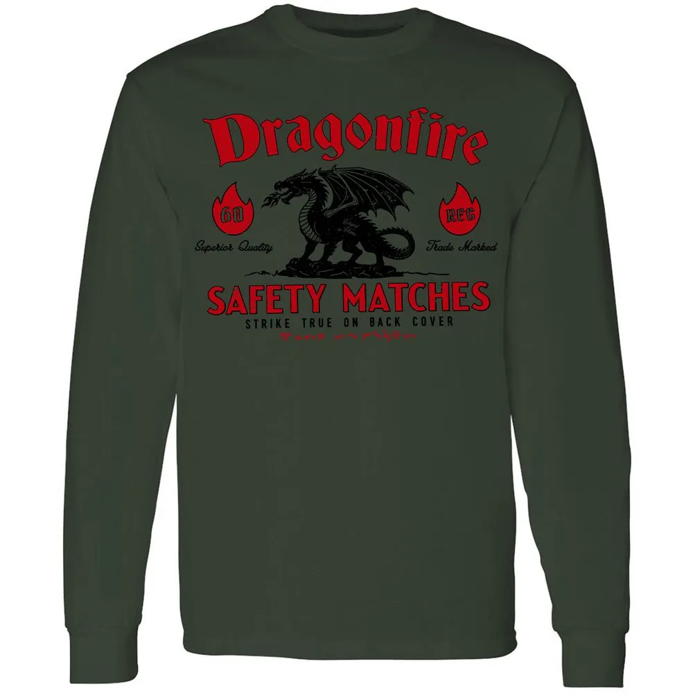Dragonfire Long Sleeve T-Shirt - Forest Green - 8