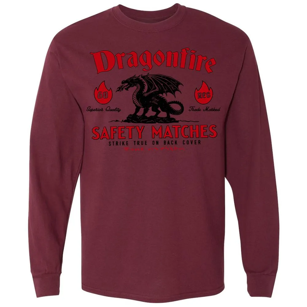 Dragonfire Long Sleeve T-Shirt - Maroon - 11