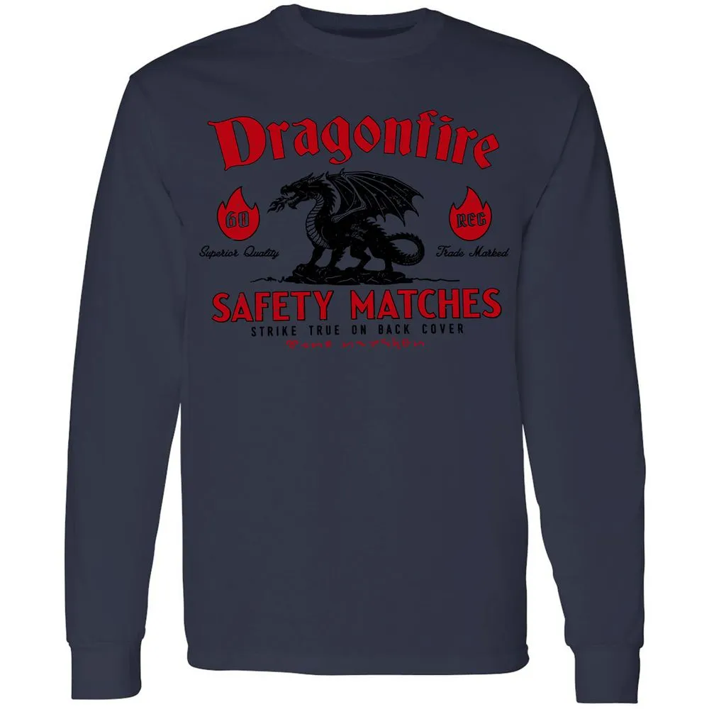Dragonfire Long Sleeve T-Shirt - Navy - 12