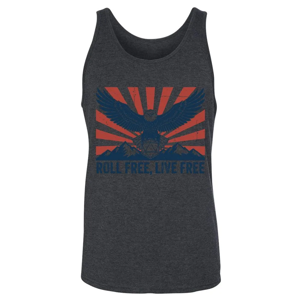 Roll Free, Live Free Unisex Jersey Tank - Dark Grey Heather - 6
