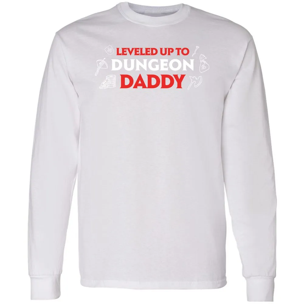 Leveled Up To Dungeon Daddy Long Sleeve T-Shirt - White - 5