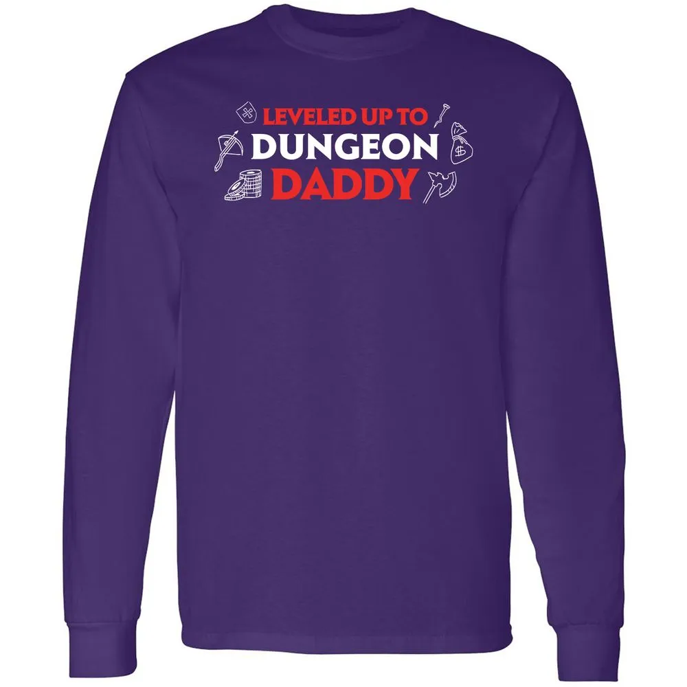 Leveled Up To Dungeon Daddy Long Sleeve T-Shirt - Purple - 13