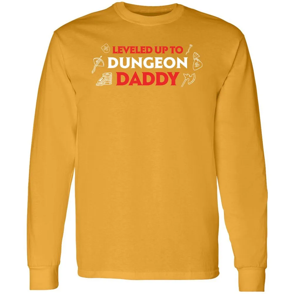 Leveled Up To Dungeon Daddy Long Sleeve T-Shirt - Gold - 9