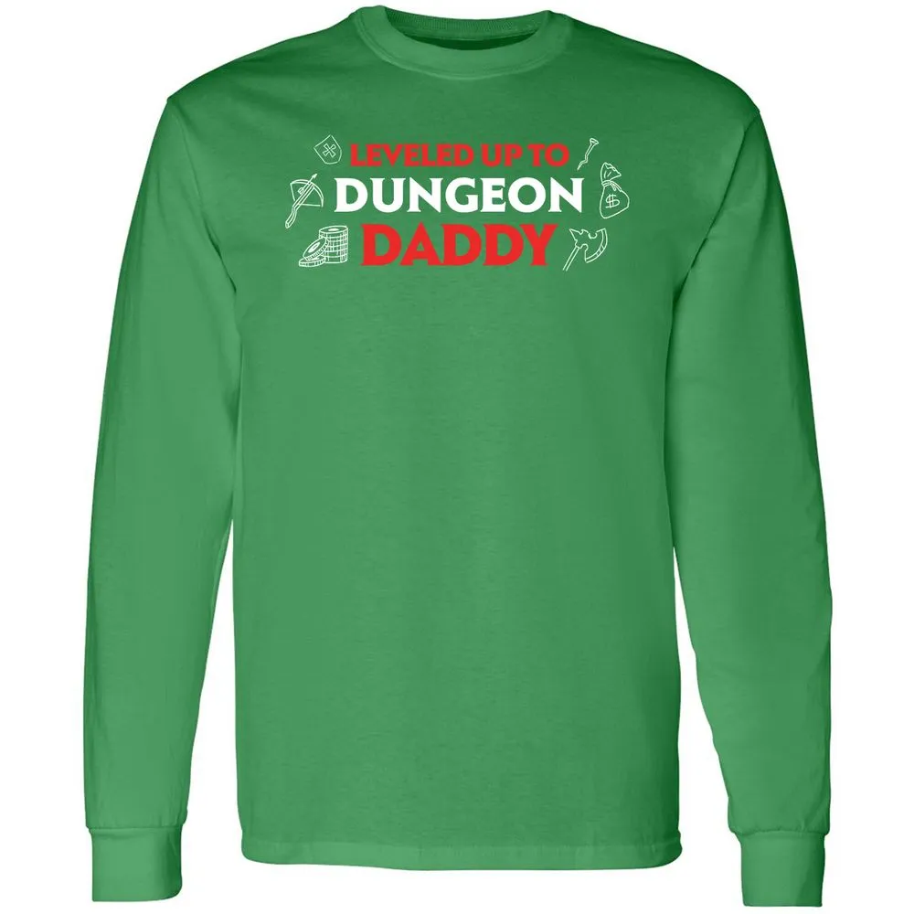 Leveled Up To Dungeon Daddy Long Sleeve T-Shirt - Irish Green - 10