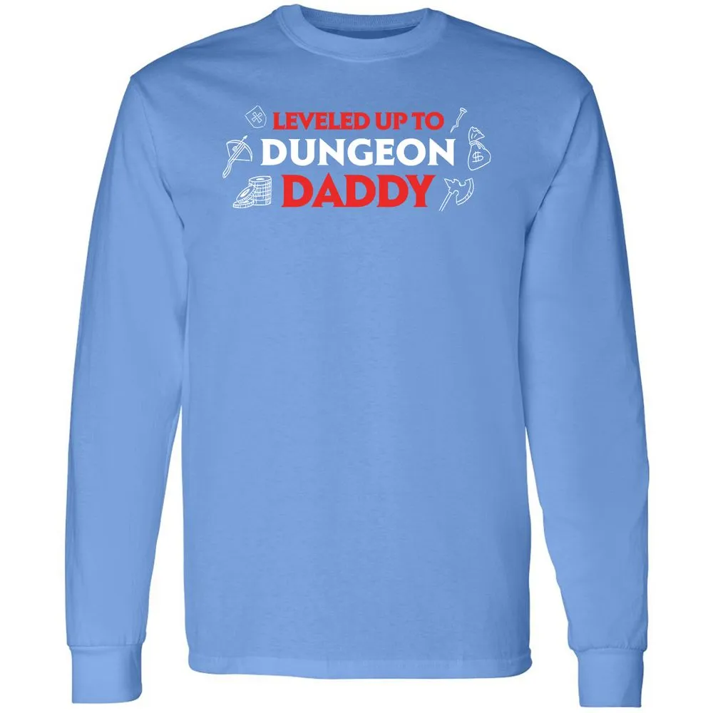 Leveled Up To Dungeon Daddy Long Sleeve T-Shirt - Carolina Blue - 12