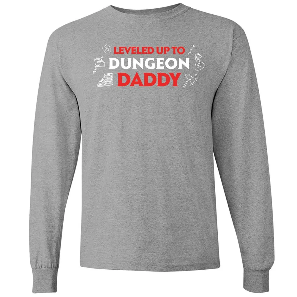 Leveled Up To Dungeon Daddy Long Sleeve T-Shirt - Graphite Heather - 6