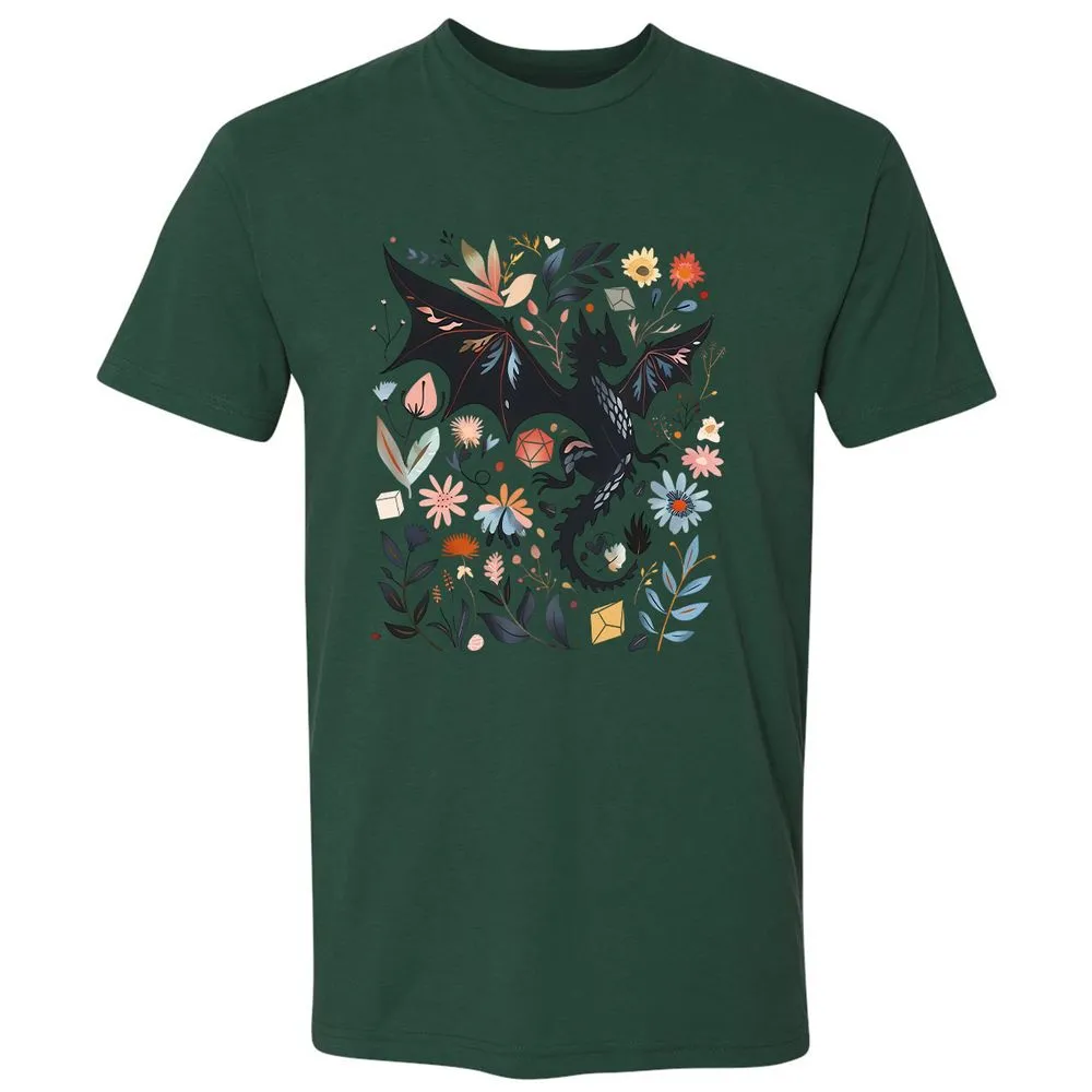 Floral DnD Dragon - Forest Green - 13