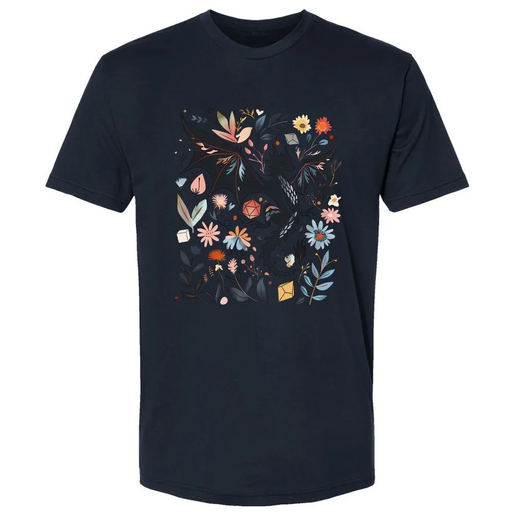 Floral DnD Dragon - Midnight Navy - 14