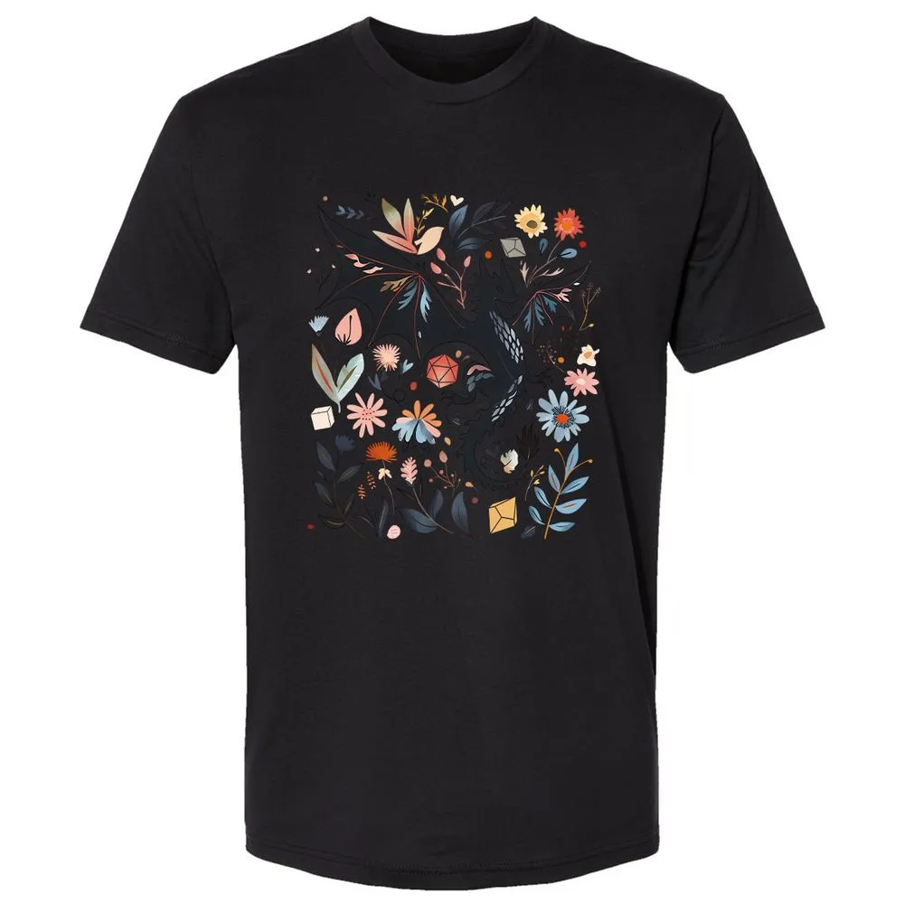 Floral DnD Dragon - Black - 16