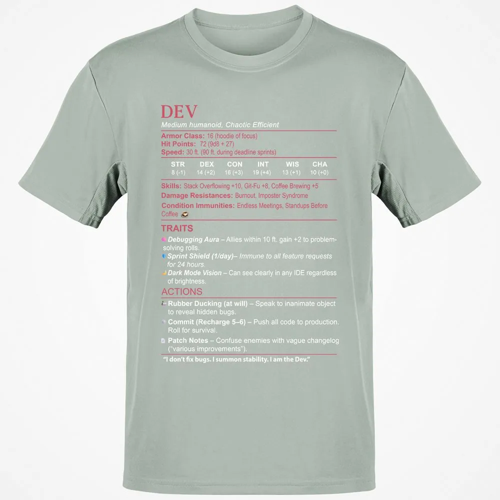 DEV Stats Classic Unisex T-Shirt - Ash - 2