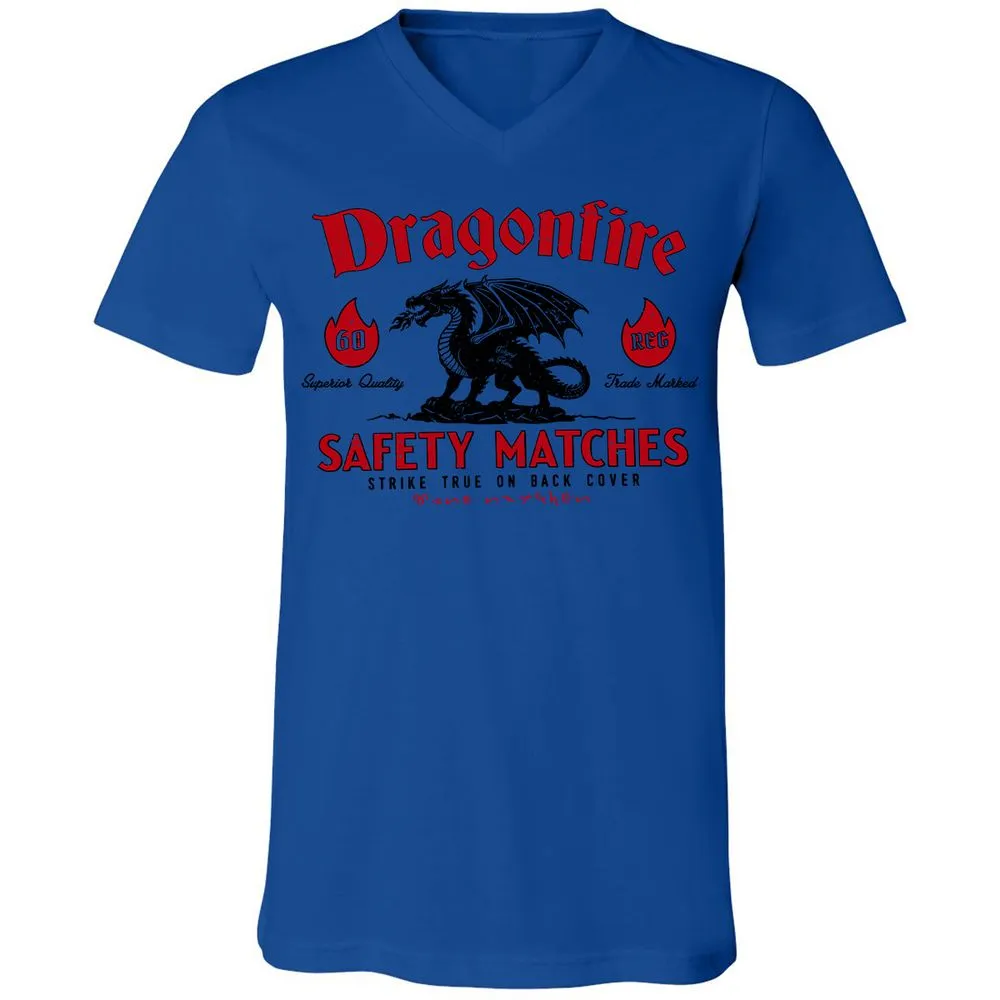Dragonfire Unisex V-Neck T-Shirt - True Royal - 4