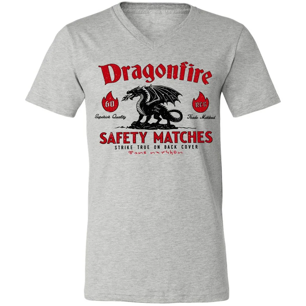 Dragonfire Unisex V-Neck T-Shirt - Athletic Heather - 7