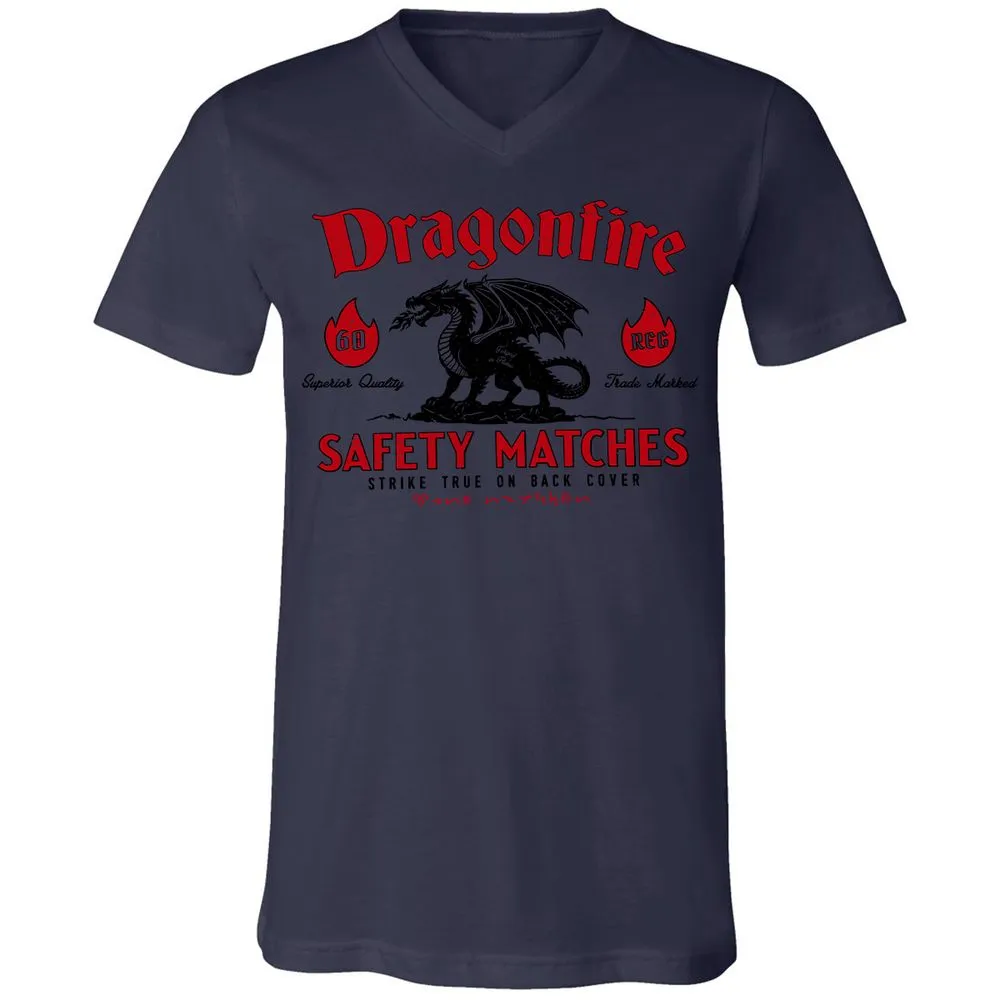 Dragonfire Unisex V-Neck T-Shirt - Navy - 9