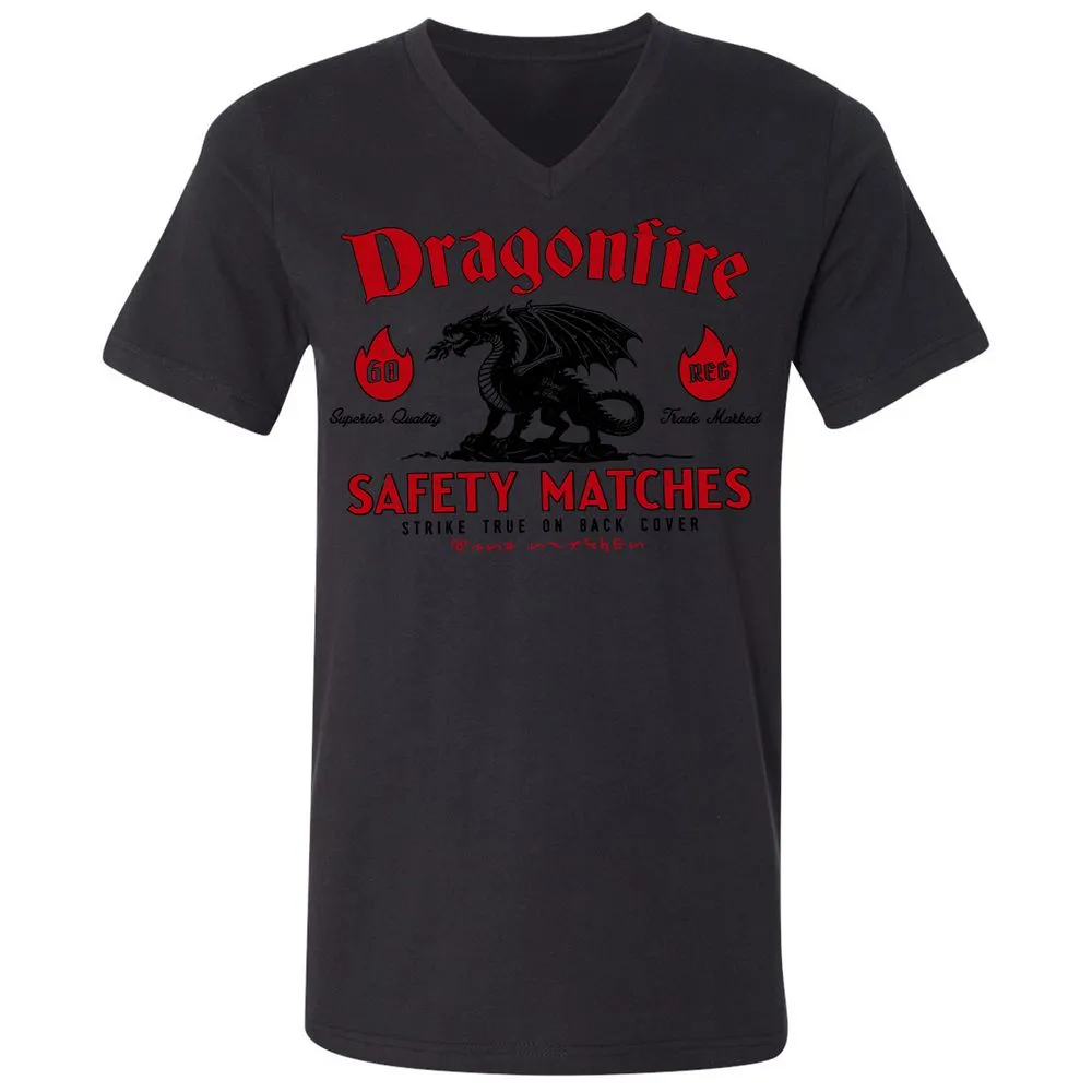 Dragonfire Unisex V-Neck T-Shirt - Black - 16